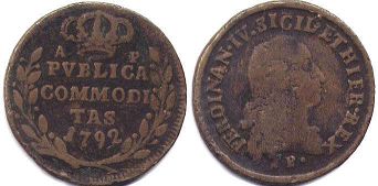 coin Sicily 3 tornesi 1792