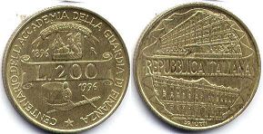 monnaie Italie 200 lire 1996