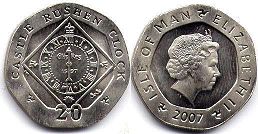 coin Isle of Man 20 pence 2007