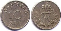 mynt Danmark 10 öre 1955