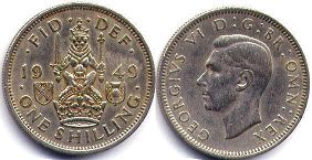 coin UK 1 shilling 1949