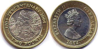 coin Gibraltar 2 pounds 2004