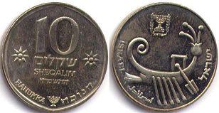 coin Israel 10 sheqalim 1984