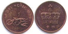 mynt Norge 50 öre 1999