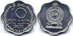 coin Sri Lanka 10 cents 1991