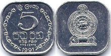 coin Sri Lanka 5 cents 1991