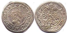 Münze Nürnberg 2 Kreuzer 1665