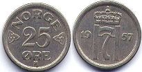 coin Norway 25 ore 1957