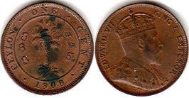 coin Ceylon 1 cent 1909