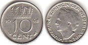 Münze Niederlande 10 Cents 1948