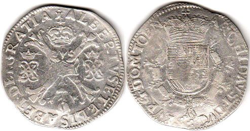 coin Spanish Netherlands patagon no date (1612-1621)