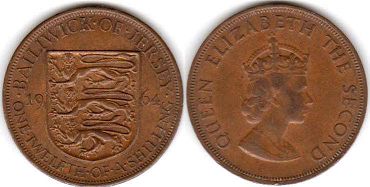 coin Jersey 1/12 shilling 1964