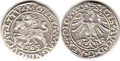 moneta Litwa pół grosza 1563