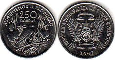 coin Saint Thomas and Prince 250 dobras 1997
