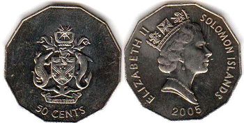 coin Solomon Islands 50 cents 2005