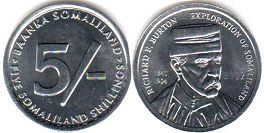 coin Somaliland 5 shillings 2002