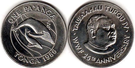 coin Tonga 1 paanga 1986