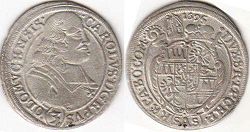 Münze Olomouc 3 kreuzer 1695