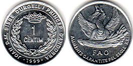 coin Andorra 1 centim 1999