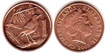 coin Cayman Islands 1 cent 2005