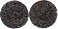 coin France double denier 1640
