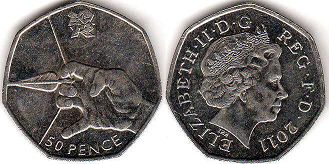 coin UK 50 pence 2011