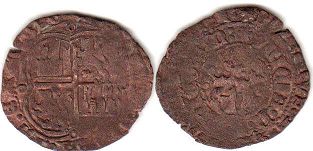 coin Castile and Leon 3 maravedis 1369-1379