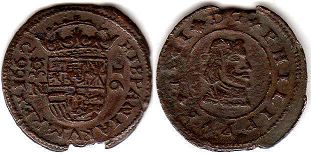 monnaie Espagne 16 maravedis 1662