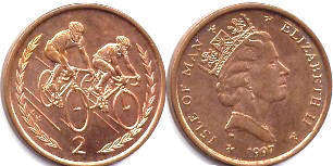 coin Isle of Man 2 pence 1997