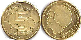 Münze Niederlande 5 Gulden 2000