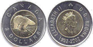 coin canadian commemorative coin 2 dollars 2002