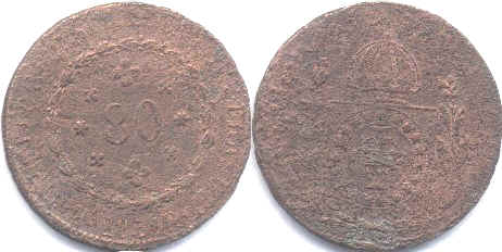 coin Brazil 80 reis 1831