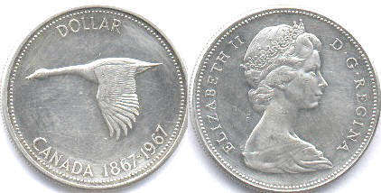 coin canadian commemorative coin 1 dollar 1967