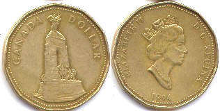 pièce de monnaie canadian commémorative pièce de monnaie 1 dollar 1994