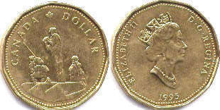 coin canadian commemorative coin 1 dollar 1995