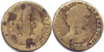 coin France double sol constitutionnel 1791