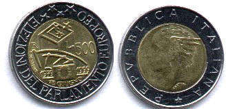 coin Italy 500 lire 1999