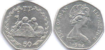 coin Isle of Man 50 pence 1984