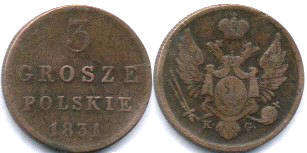 coin Poland 3 grosze 1831