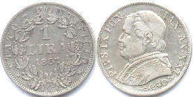 coin Papal State 1 lira 1867